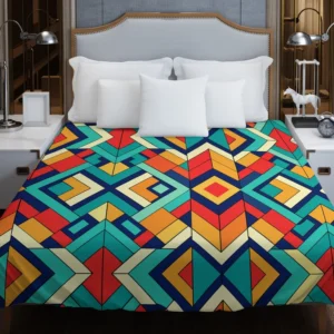 Multicolored Tribal Geometrics Duvet Cover