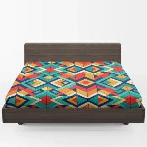 Multicolored Tribal Geometrics Fitted Sheet 1