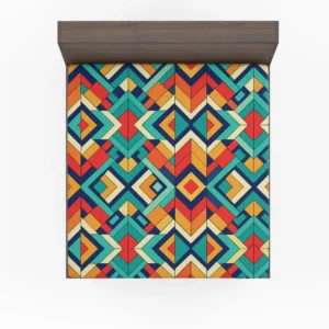 Multicolored Tribal Geometrics Fitted Sheet