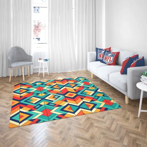 Multicolored Tribal Geometrics Rug 2