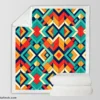 Multicolored Tribal Geometrics Sherpa Fleece Blanket