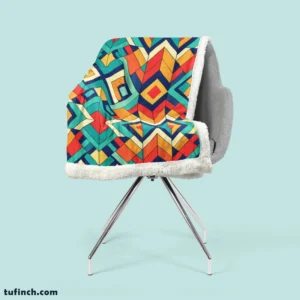 Multicolored Tribal Geometrics Sherpa Fleece Blanket 2