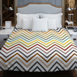 Multicolored Zigzag Lines Design Duvet Cover