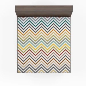 Multicolored Zigzag Lines Design Fitted Sheet