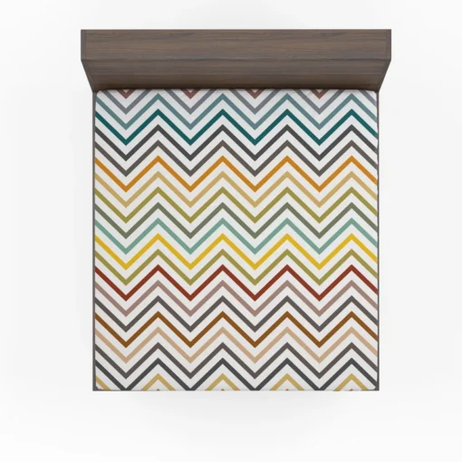 Multicolored Zigzag Lines Design Fitted Sheet