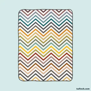 Multicolored Zigzag Lines Design Fleece Blanket 1