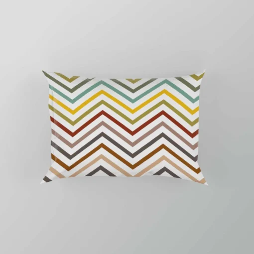 Multicolored Zigzag Lines Design Pillow Case