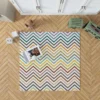 Multicolored Zigzag Lines Design Rug