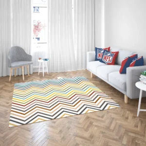 Multicolored Zigzag Lines Design Rug 2