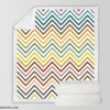 Multicolored Zigzag Lines Design Sherpa Fleece Blanket