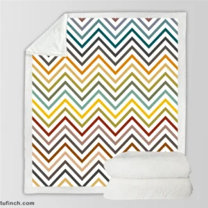 Multicolored Zigzag Lines Design Sherpa Fleece Blanket