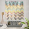 Multicolored Zigzag Lines Design Wall Tapestry