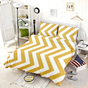 Mustard Yellow Seamless Zigzag Pattern Bedding Set