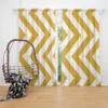 Mustard Yellow Seamless Zigzag Pattern Curtain