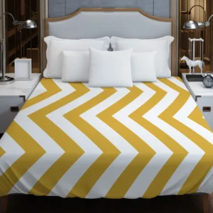 Mustard Yellow Seamless Zigzag Pattern Duvet Cover