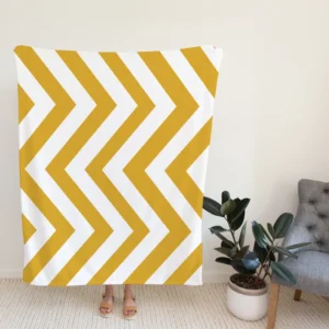 Mustard Yellow Seamless Zigzag Pattern Fleece Blanket