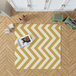 Mustard Yellow Seamless Zigzag Pattern Rug