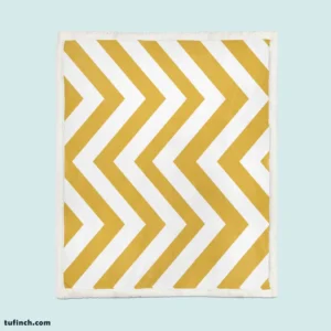 Mustard Yellow Seamless Zigzag Pattern Sherpa Fleece Blanket 1