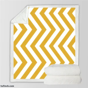 Mustard Yellow Seamless Zigzag Pattern Sherpa Fleece Blanket