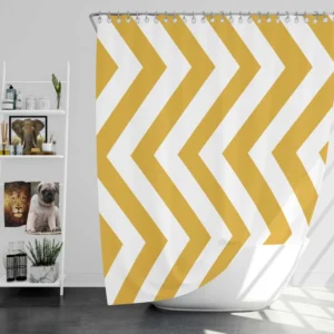 Mustard Yellow Seamless Zigzag Pattern Shower Curtain