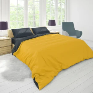 Mustard Yellow Solid Color Duvet Cover 1