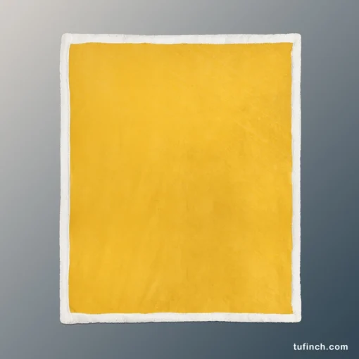 Mustard Yellow Solid Color Sherpa Fleece Blanket 1