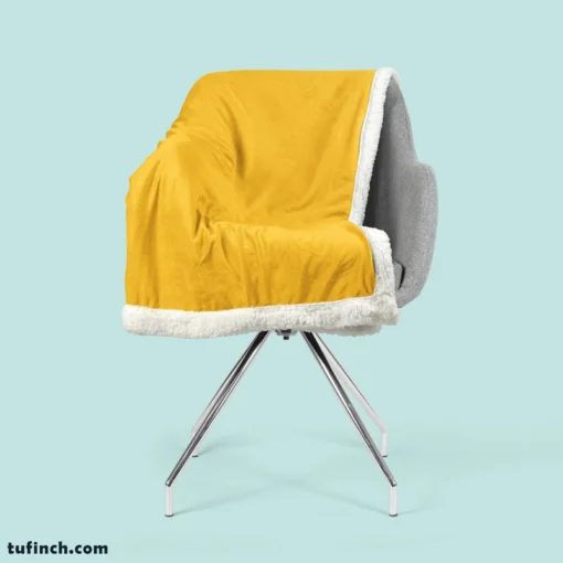 Mustard Yellow Solid Color Sherpa Fleece Blanket 2