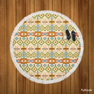 Native American Pattern Round Beach Towel