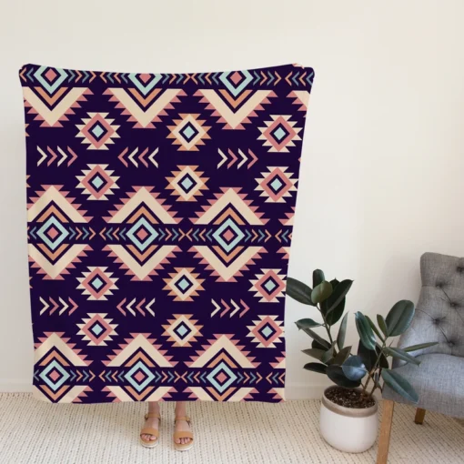 Native Ethnic Tribal Pattern Fleece Blanket