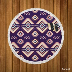 Native Ethnic Tribal Pattern Round Beach Towel