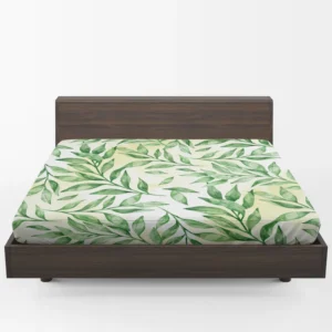 Nature Foliage Leaves Fitted Sheet 1