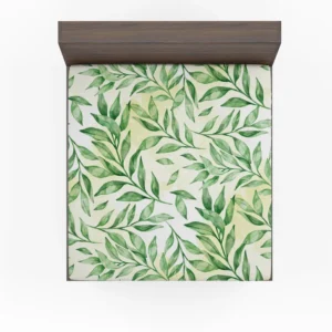 Nature Foliage Leaves Fitted Sheet