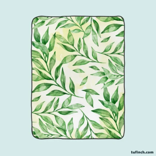 Nature Foliage Leaves Fleece Blanket 1