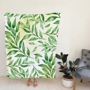 Nature Foliage Leaves Fleece Blanket