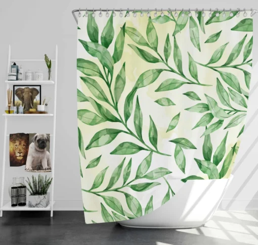 Nature Foliage Leaves Shower Curtain