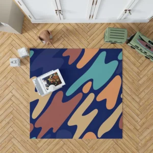 Nature-inspired Camouflage Pattern Rug