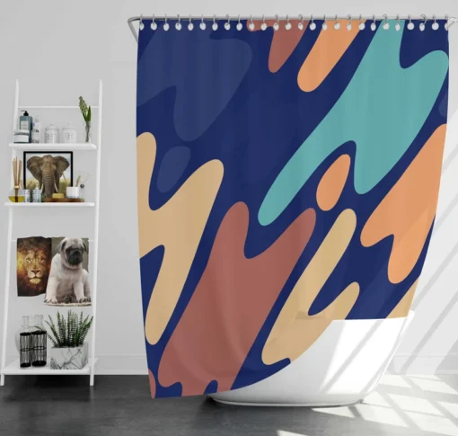 Nature-inspired Camouflage Pattern Shower Curtain