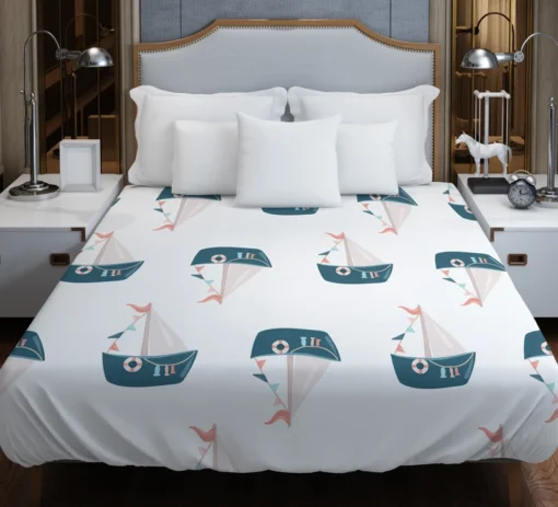 Nautical Cute Kid Boat Duvet Cover