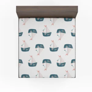 Nautical Cute Kid Boat Fitted Sheet