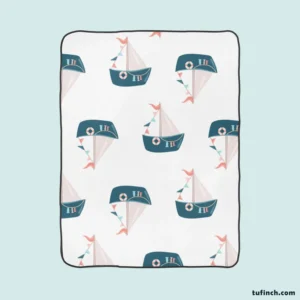 Nautical Cute Kid Boat Fleece Blanket 1