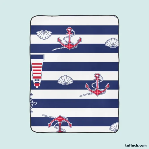 Nautical Heritage Nautical Design Fleece Blanket 1