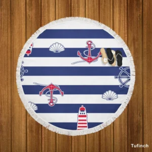 Nautical Heritage Nautical Design Round Beach Towel