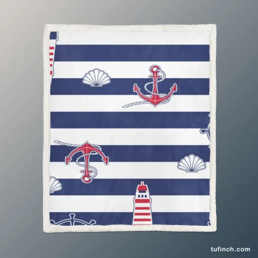 Nautical Heritage Nautical Design Sherpa Fleece Blanket 1