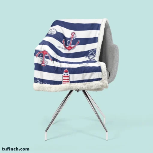 Nautical Heritage Nautical Design Sherpa Fleece Blanket 2