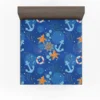 Nautical Pattern Anchor Starfish Shells Fitted Sheet