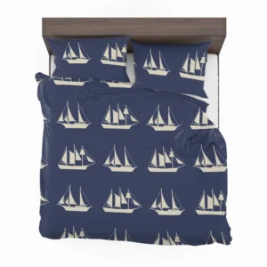 Nautical Sailboat Pattern Bedding Set 2