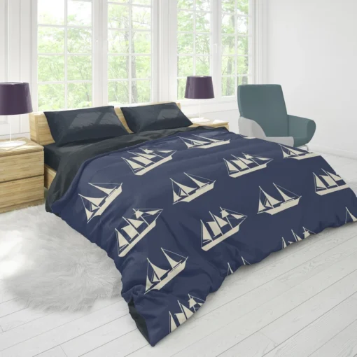 Nautical Sailboat Pattern Duvet Cover 1