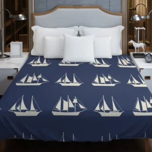 Nautical Sailboat Pattern Duvet Cover