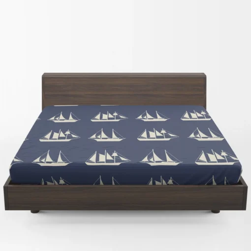 Nautical Sailboat Pattern Fitted Sheet 1