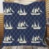 Nautical Sailboat Pattern Quilt Blanket